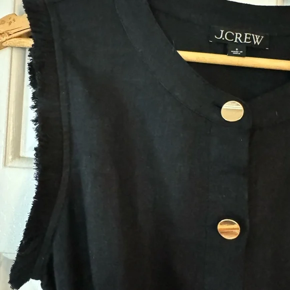 J Crew Linen Raw Hem Maxi Shirtdress - Picture 3 of 7